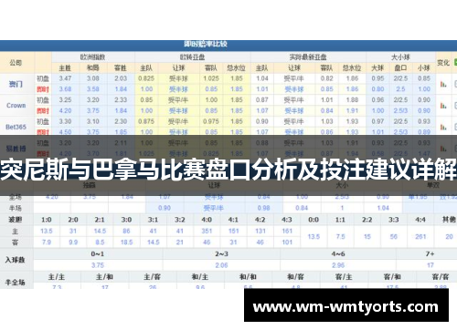 突尼斯与巴拿马比赛盘口分析及投注建议详解